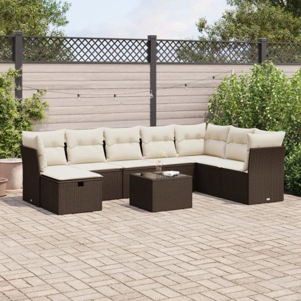 Loungeset Met Kussens Poly Rattan - Afbeelding 14