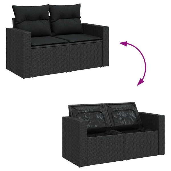 4-Delige Loungeset Met Kussens Poly Rattan - Afbeelding 7