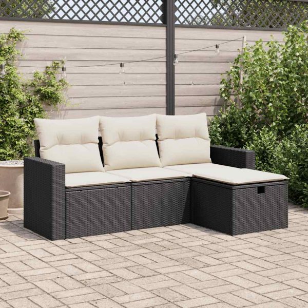 4-Delige Loungeset Met Kussens Poly Rattan - Afbeelding 14