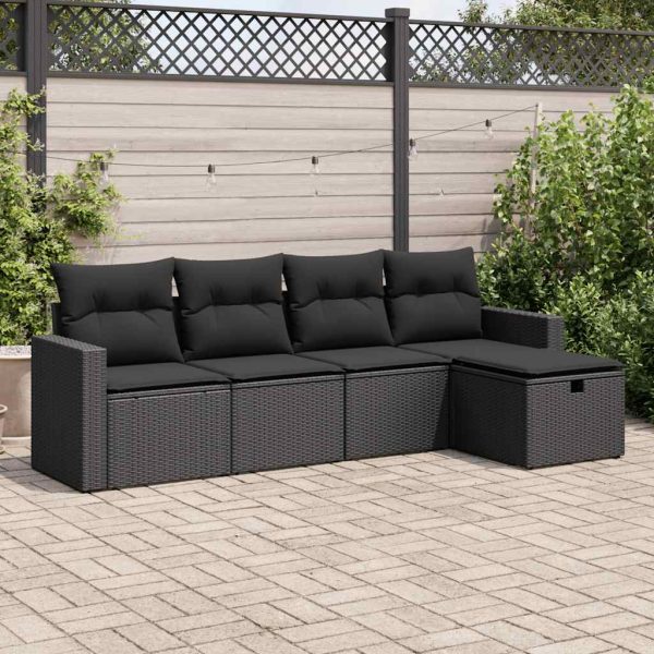 Loungeset Met Kussens Poly Rattan - Afbeelding 24