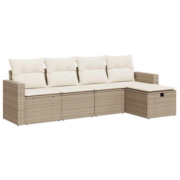 Loungeset Met Kussens Poly Rattan - Afbeelding 2