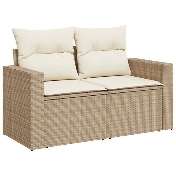 Loungeset Met Kussens Poly Rattan - Afbeelding 4