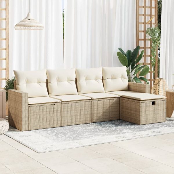 Loungeset Met Kussens Poly Rattan