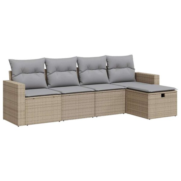 Loungeset Met Kussens Poly Rattan - Afbeelding 2