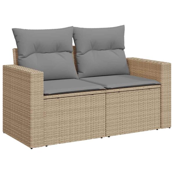 Loungeset Met Kussens Poly Rattan - Afbeelding 4