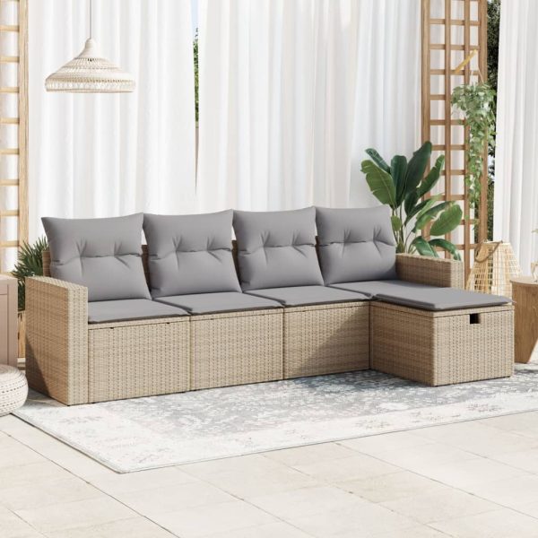 Loungeset Met Kussens Poly Rattan