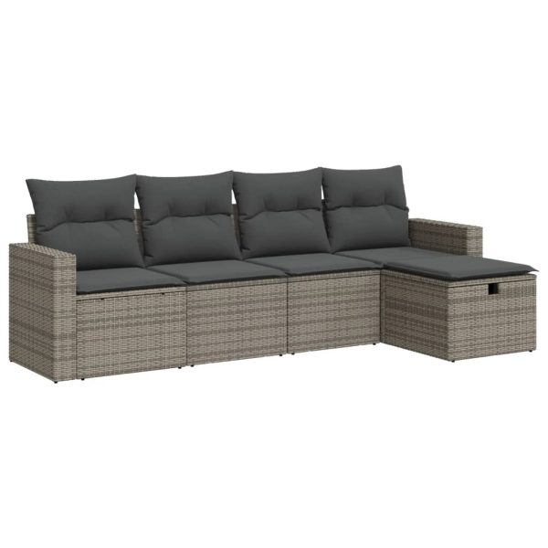 Loungeset Met Kussens Poly Rattan - Afbeelding 2