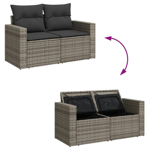 Loungeset Met Kussens Poly Rattan - Afbeelding 7