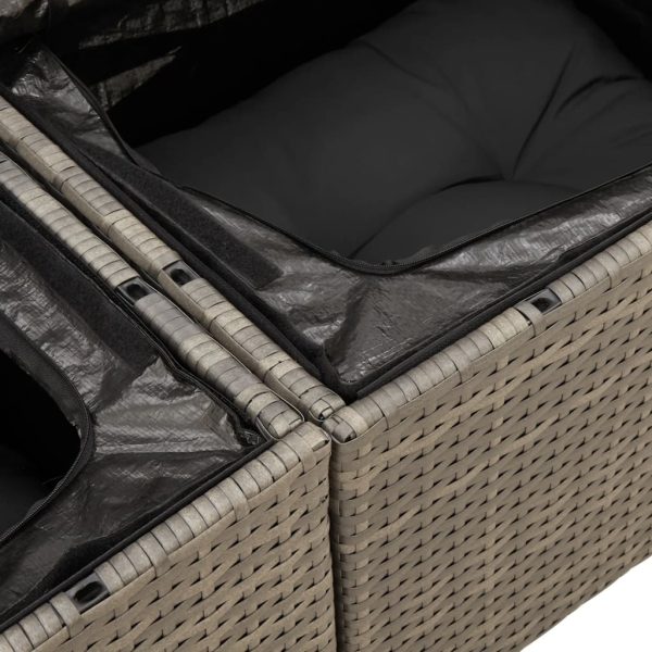 Loungeset Met Kussens Poly Rattan - Afbeelding 11