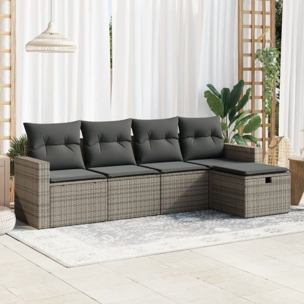 Loungeset Met Kussens Poly Rattan - Afbeelding 25