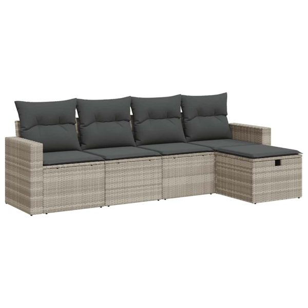 Loungeset Met Kussens Poly Rattan - Afbeelding 2