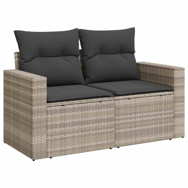 Loungeset Met Kussens Poly Rattan - Afbeelding 4