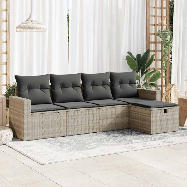 Loungeset Met Kussens Poly Rattan - Afbeelding 21