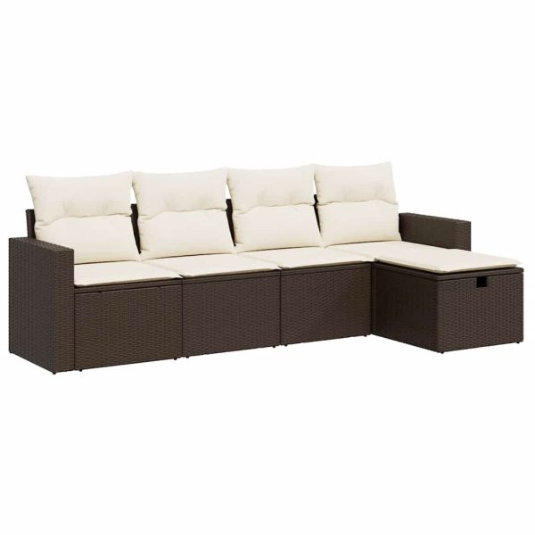 Loungeset Met Kussens Poly Rattan - Afbeelding 2