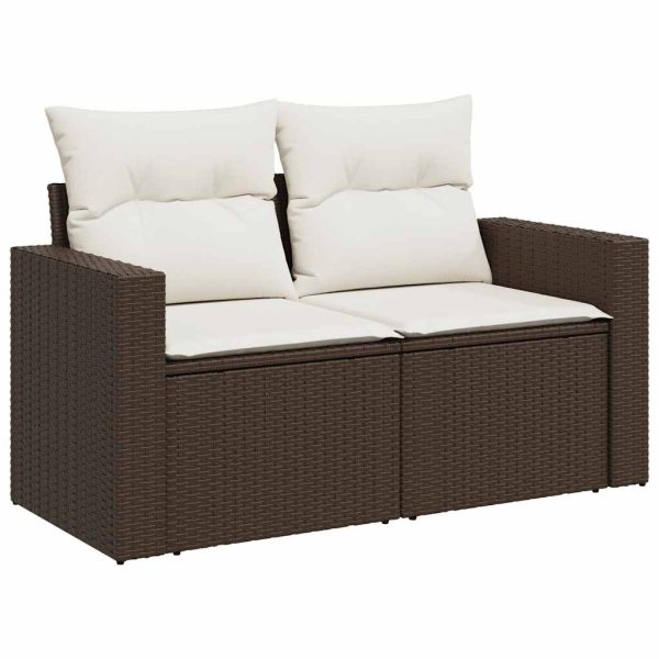 Loungeset Met Kussens Poly Rattan - Afbeelding 4