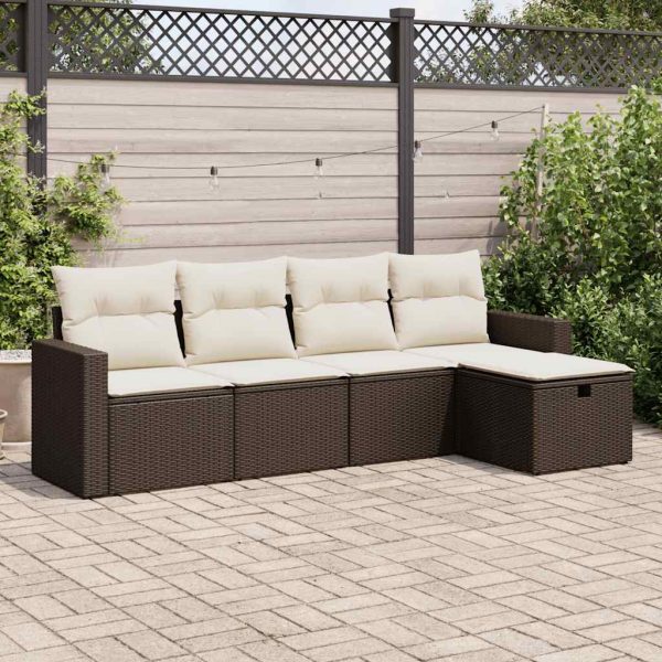 Loungeset Met Kussens Poly Rattan - Afbeelding 21