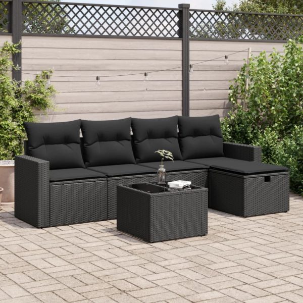 Loungeset Met Kussens Poly Rattan - Afbeelding 14