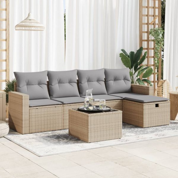 Loungeset Met Kussens Poly Rattan - Afbeelding 17