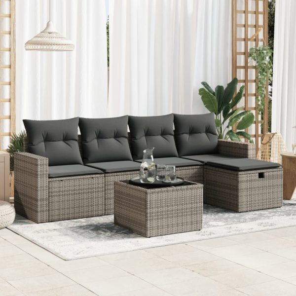 Loungeset Met Kussens Poly Rattan - Afbeelding 15