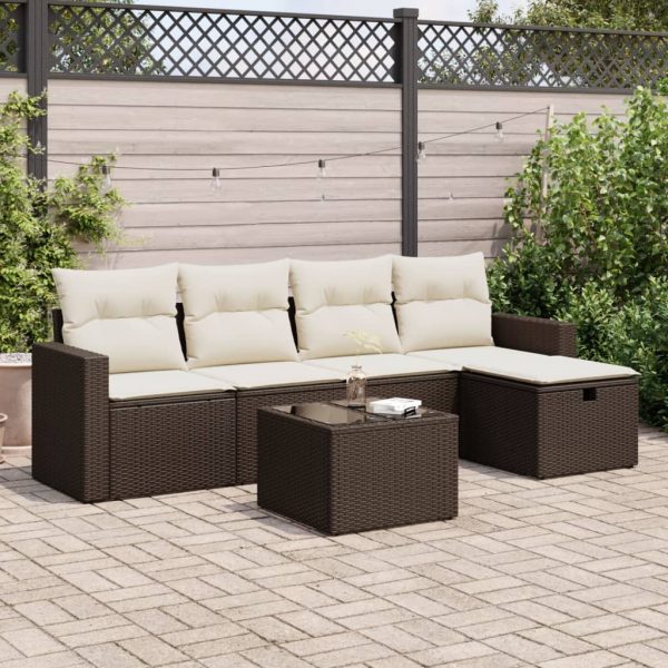 Loungeset Met Kussens Poly Rattan - Afbeelding 16