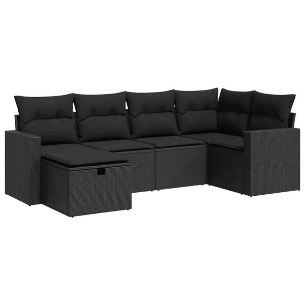 Loungeset Met Kussens Poly Rattan - Afbeelding 2