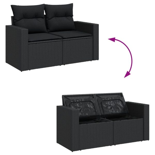 Loungeset Met Kussens Poly Rattan - Afbeelding 9