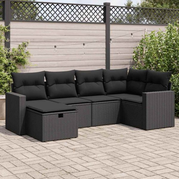 Loungeset Met Kussens Poly Rattan - Afbeelding 25