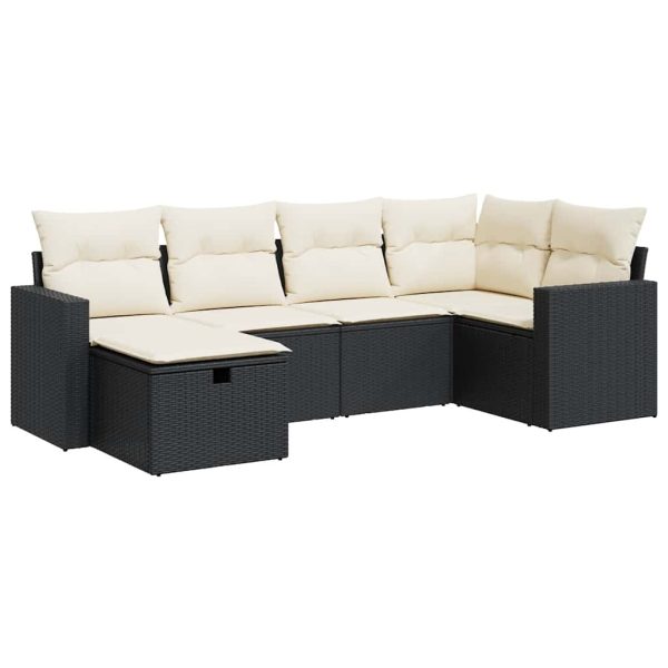 Loungeset Met Kussens Poly Rattan - Afbeelding 2