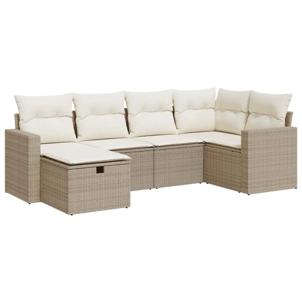 Loungeset Met Kussens Poly Rattan - Afbeelding 2