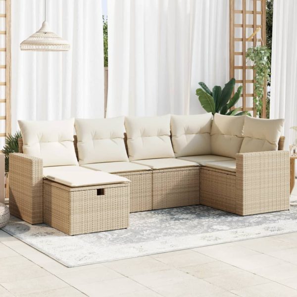 Loungeset Met Kussens Poly Rattan - Afbeelding 22