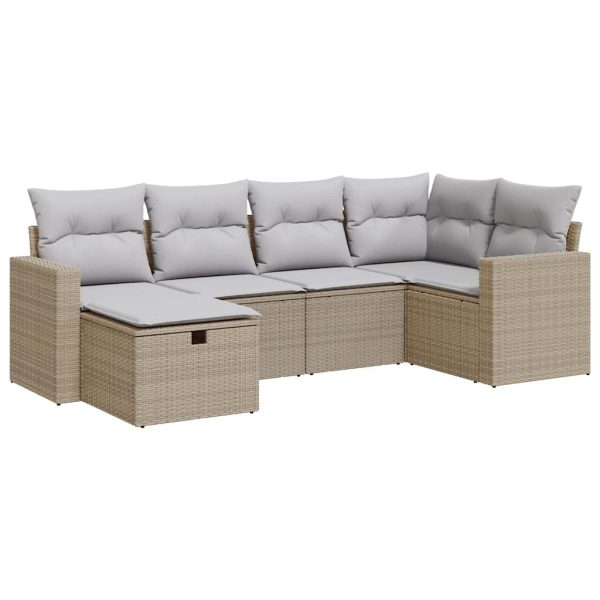 Loungeset Met Kussens Poly Rattan - Afbeelding 2