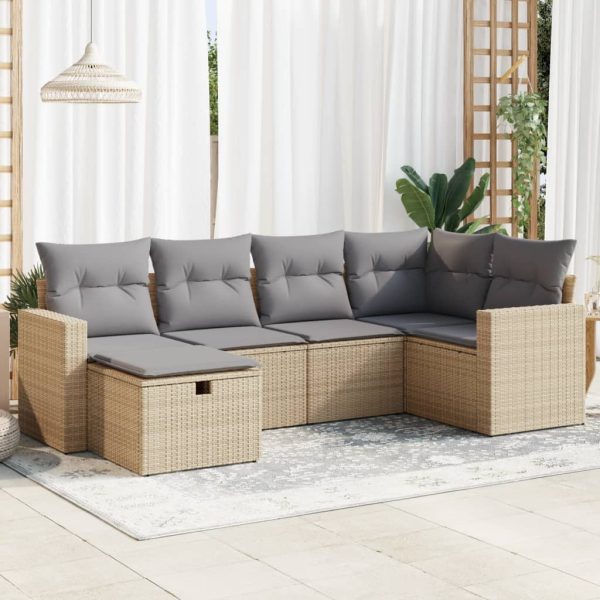 Loungeset Met Kussens Poly Rattan - Afbeelding 20