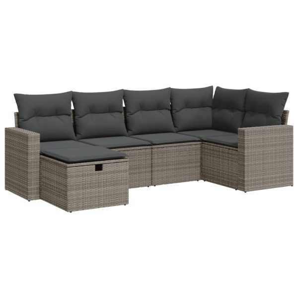 Loungeset Met Kussens Poly Rattan - Afbeelding 2