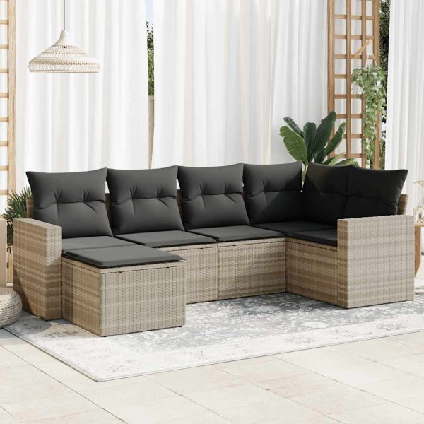 Loungeset Met Kussens Poly Rattan - Afbeelding 23