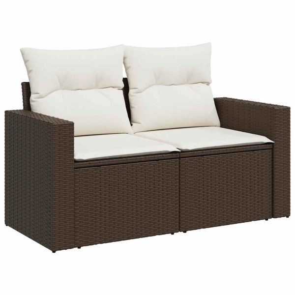 Loungeset Met Kussens Poly Rattan - Afbeelding 5