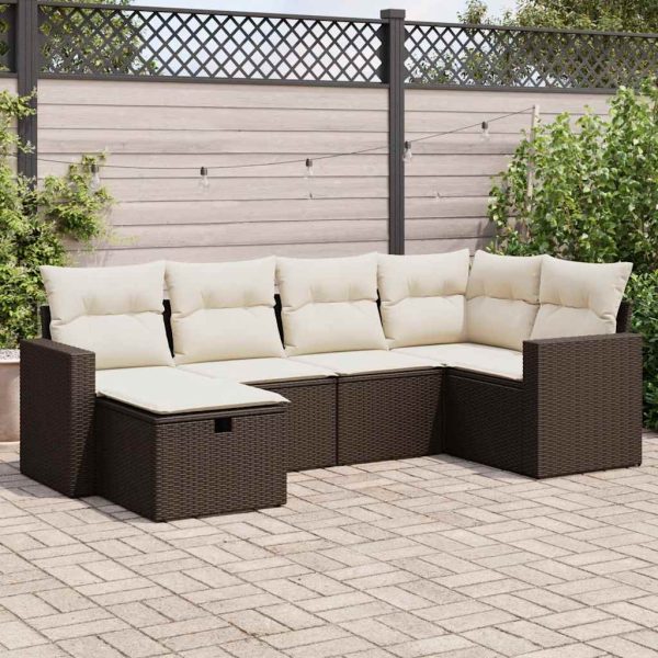 Loungeset Met Kussens Poly Rattan - Afbeelding 24