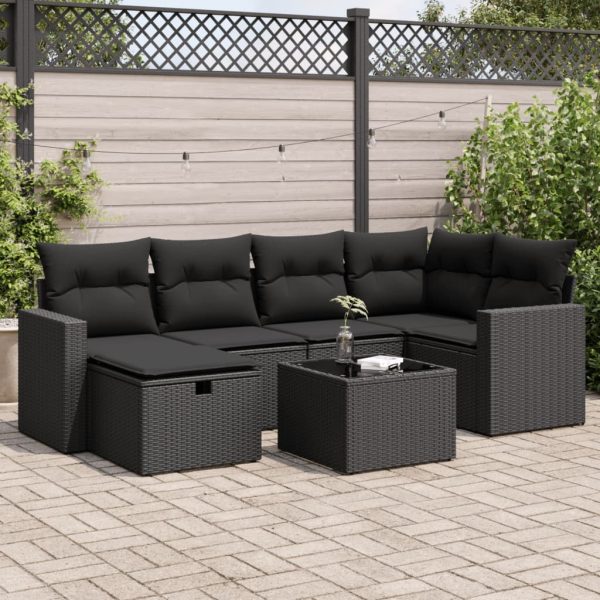 Loungeset Met Kussens Poly Rattan - Afbeelding 13