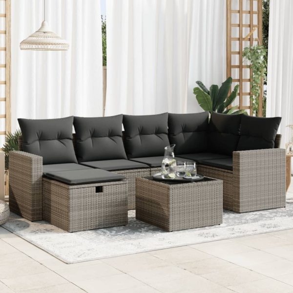 Loungeset Met Kussens Poly Rattan - Afbeelding 17