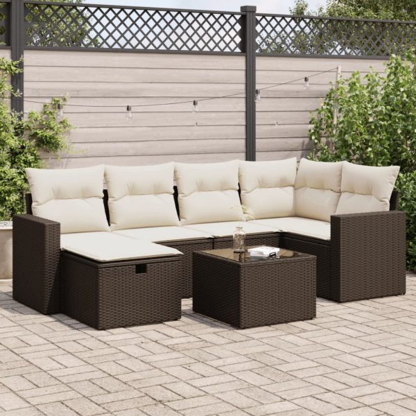 Loungeset Met Kussens Poly Rattan - Afbeelding 18