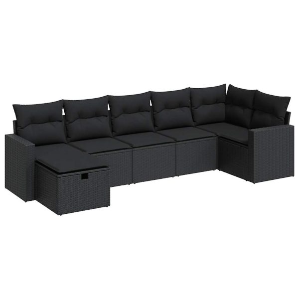 Loungeset Met Kussens Poly Rattan - Afbeelding 2