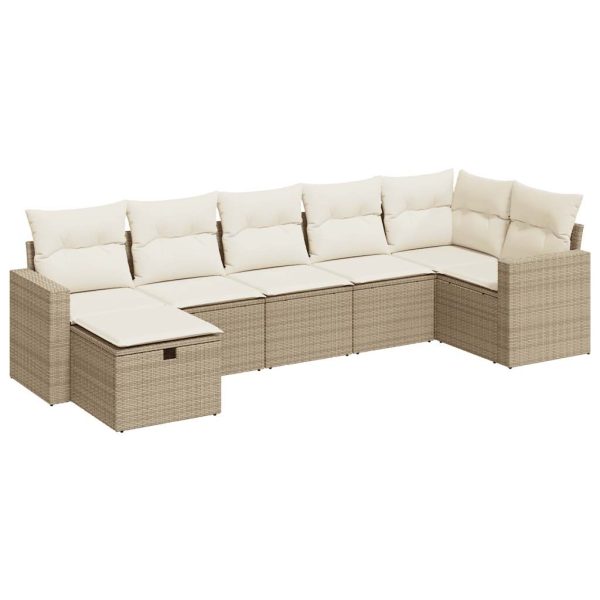 Loungeset Met Kussens Poly Rattan - Afbeelding 2