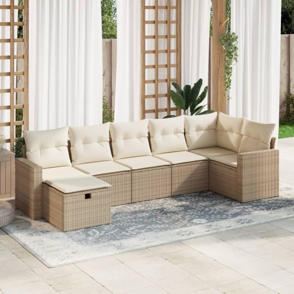 Loungeset Met Kussens Poly Rattan - Afbeelding 22