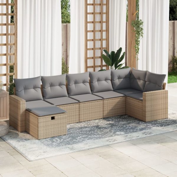 Loungeset Met Kussens Poly Rattan - Afbeelding 21