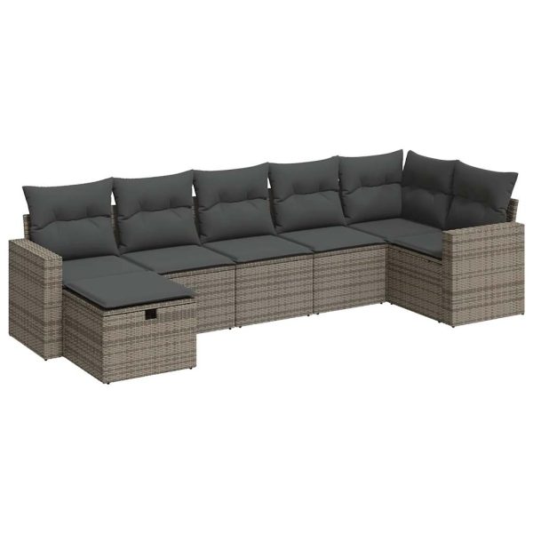 Loungeset Met Kussens Poly Rattan - Afbeelding 2