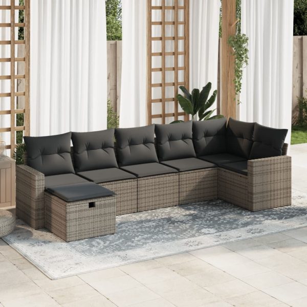 Loungeset Met Kussens Poly Rattan - Afbeelding 24