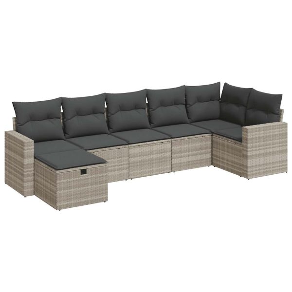 Loungeset Met Kussens Poly Rattan - Afbeelding 2