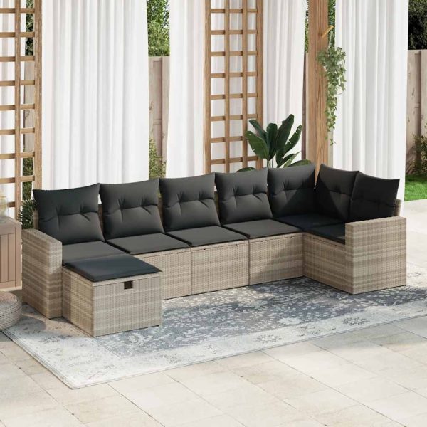 Loungeset Met Kussens Poly Rattan - Afbeelding 23