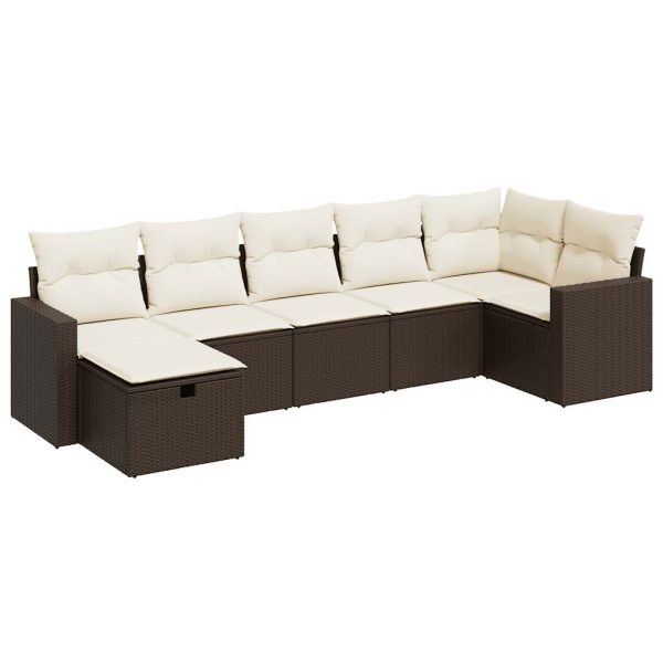 Loungeset Met Kussens Poly Rattan - Afbeelding 2