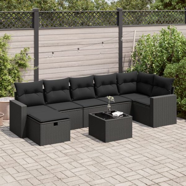 Loungeset Met Kussens Poly Rattan - Afbeelding 13