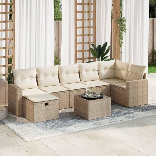 Loungeset Met Kussens Poly Rattan - Afbeelding 17